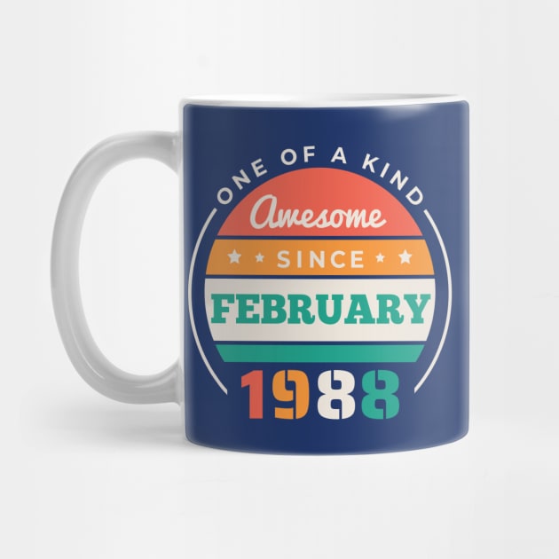 Retro Awesome Since February 1988 Birthday Vintage Bday 1988 by Now Boarding